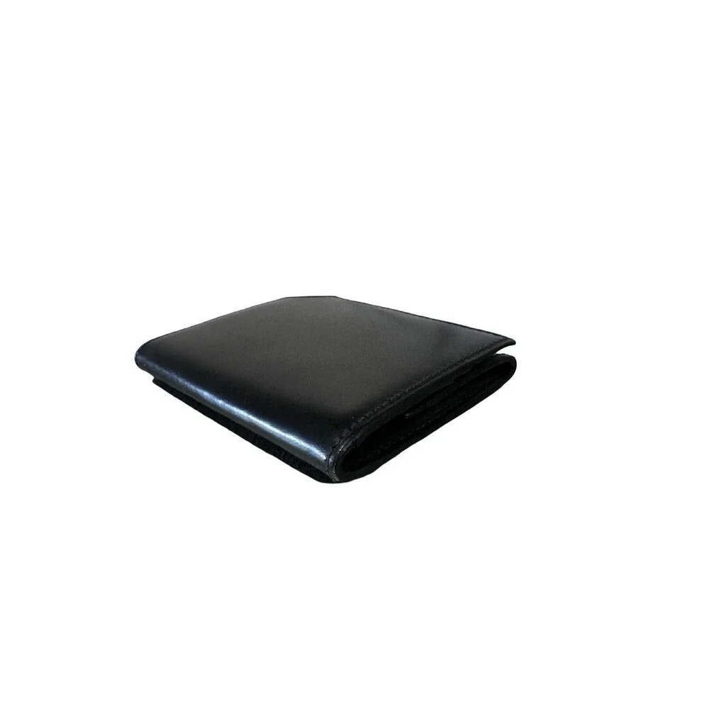 Dunhill Compact card/coin Wallet Black Leather Silver Hardware Mens/Women